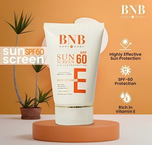 BNB Body & Body Sunscreen SPF 60 – 120ml | Vitamin E | UVA/UVB Protection